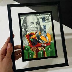 Daffy Duck "10K Rule" Pop Street Art Framed Print