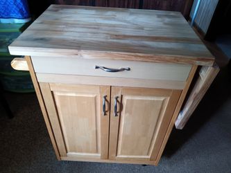 Butcher Block Island Rolling Cart