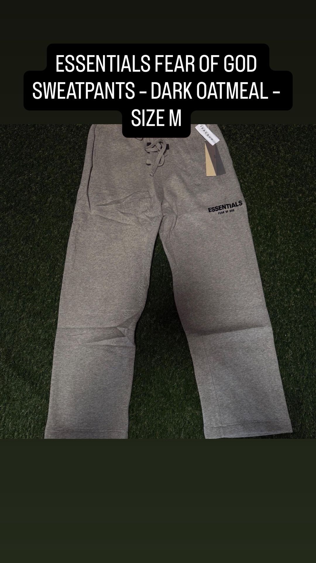 π₯ FEAR OF GOD ESSENTIALS DARK OATMEAL SWEATPANTS β SIZE M
