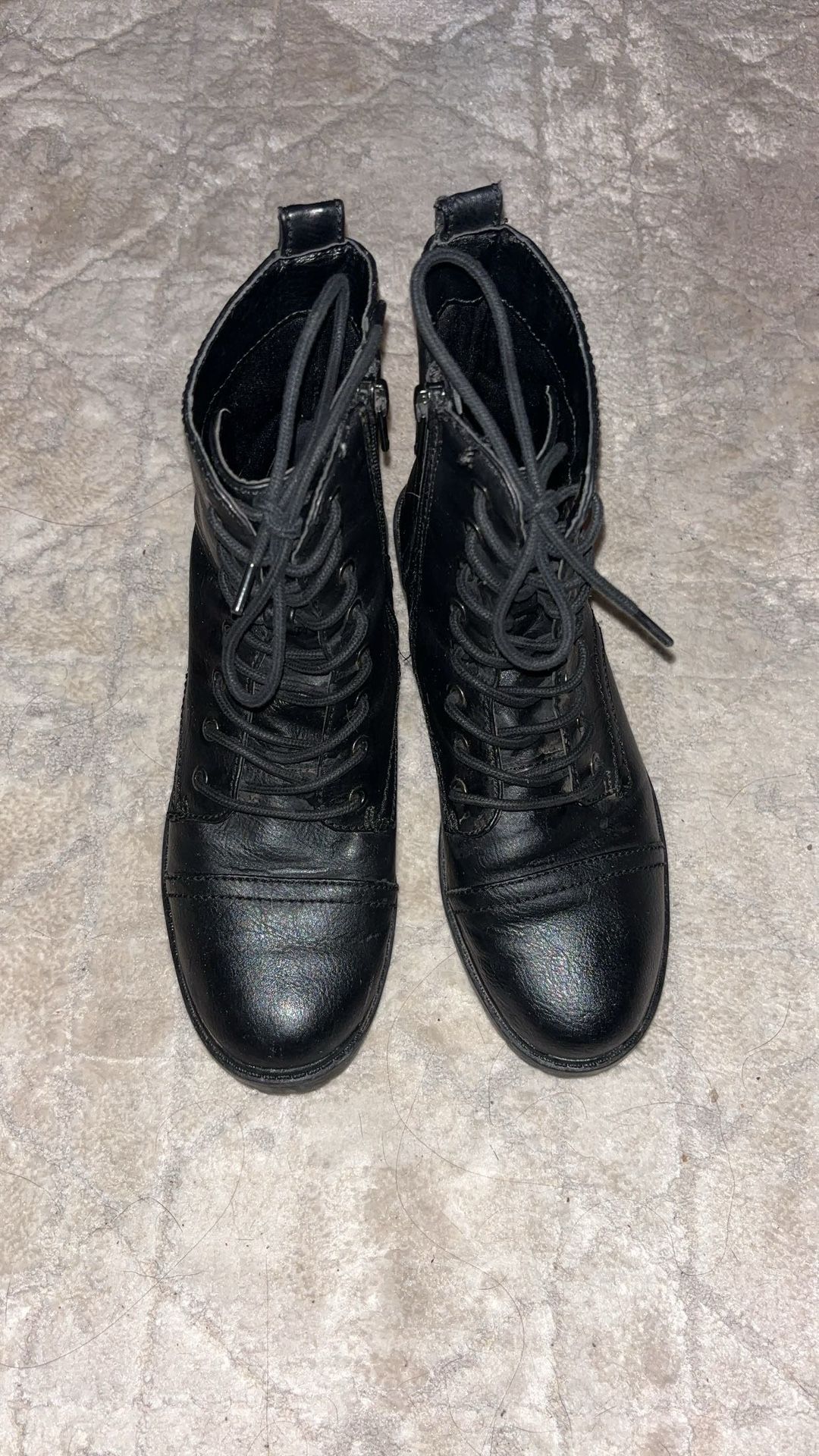 Black leather boots women size 6.5