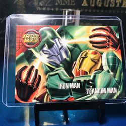 Vintage 1996 Trading Card Marvel Vision  - Iron Man vs Titanium Man - #99