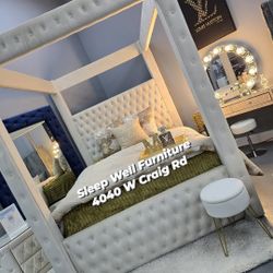 ✨️ Queen, King Canopy Bed Frame ✨️ Furniture Sectionals, Bedrooms Avail 