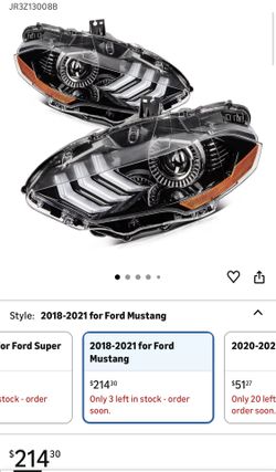 Headlight assembly fit 2018-2021 for ford Mustang Dual Beam Amber Reflector Driver and Passenger Side FO(contact info removed) JR3Z13008B