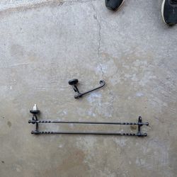 Free: Wrought Iron Towel Bar & TP Roll Holder