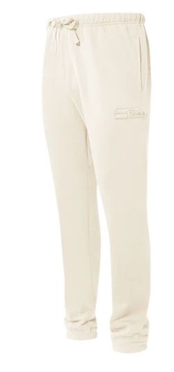 Seattle Seahawks Cream Fleece Jogger Sweatpants size large men