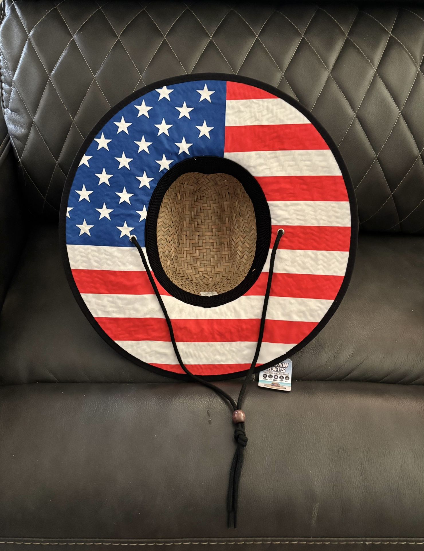 American Flag Straw Hat *New