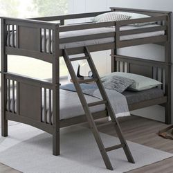 Brand New Grey Twin Size Bunk Bed 