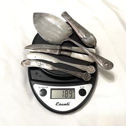 Antique over 100 years old .925 silver serving flatware. Weighs 189 grams