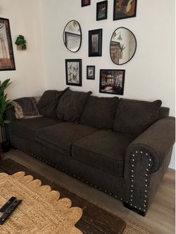 Two Dark Grey Couches