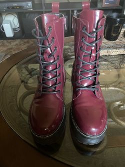 Burgundy boots
