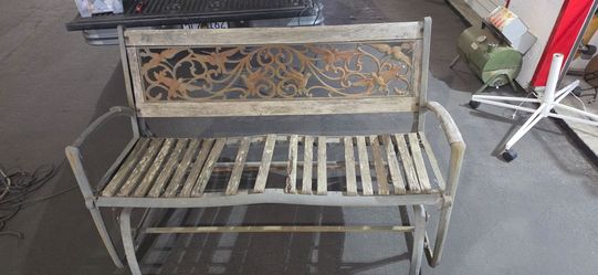 Vintage cast iron rocking bench