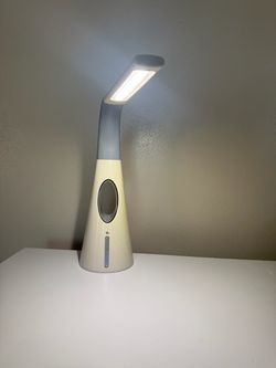 LED Desk Lamp with Fan and Dual USB Charging Ports