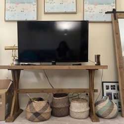 Wood Barn Table TV Console 