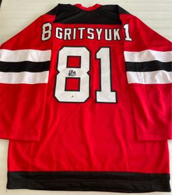 Arseni Gritsyuk Signed Autographed Custom New Jersey Devils #81 Jersey With JSA