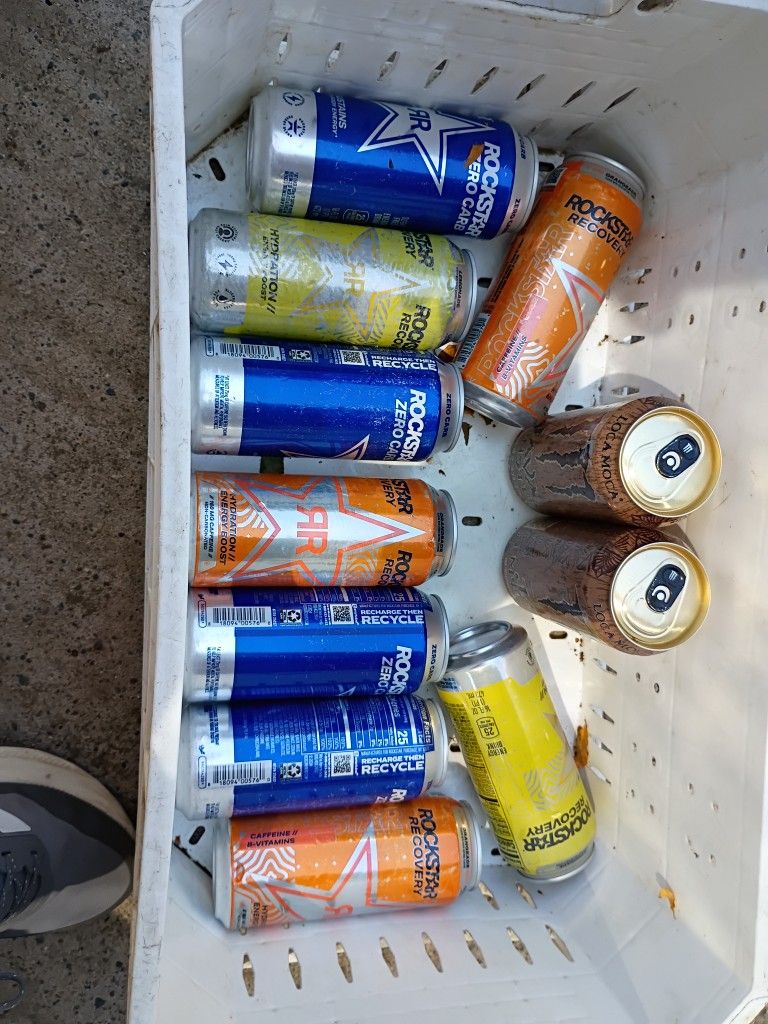 Rockstar Drinks 9 +2 Monster Coffee Energy Drinks. $10