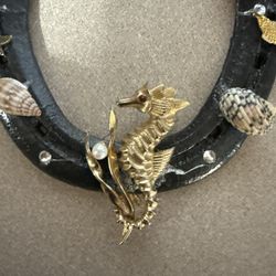 Vintage seahorse with pearl