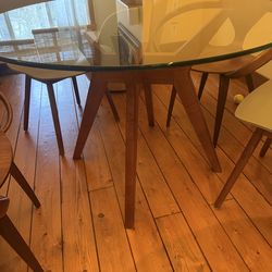 West Elm Glass Top Dining Table