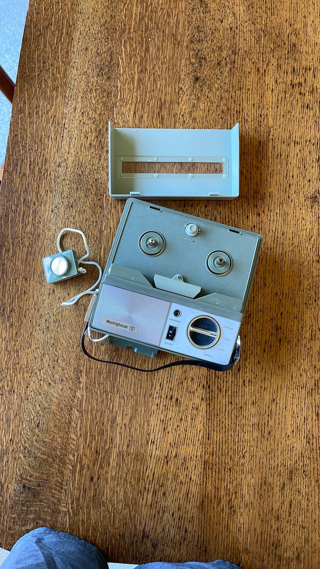 Vintage Westinghouse Portable Reel To Reel Tape Recorder With Microphone