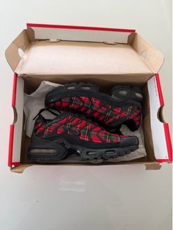 Nike Air Max Plus Tartan Shoes Womens Size 6.5 Red Black Athletic AV9955-001
