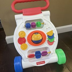 Vintage Fisher Price Baby Activity Walker Fold Go Stand & Push Toy