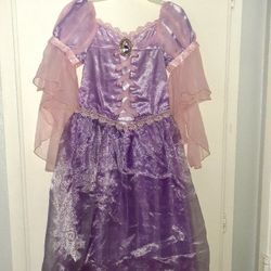 Disney Rapunzel Dress,crown And Shoes/size 5/6
