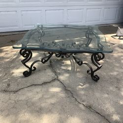 Rod Iron / Beveled Glass Top Coffee Table