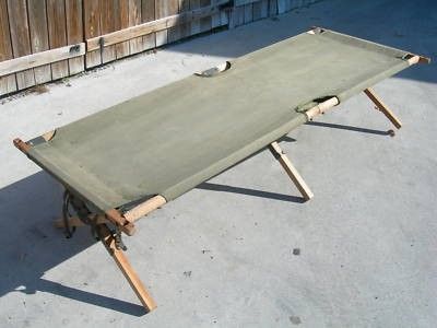 3 Vintage Canvas Folding Cots