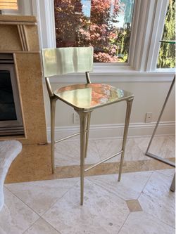 CB2 Oro Gold Metal Bar Stools – Set of 2 – Excellent Condition