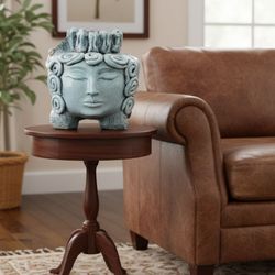 RARE BUDDHA ARTIFACT POTTERY Incredible Multi-Face Clay Pottery Planter/ Vase 11"X 8" Stunning Original Piece!