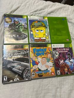 Original Xbox and 360 game lot bundle family guy halo spongebob need for speed