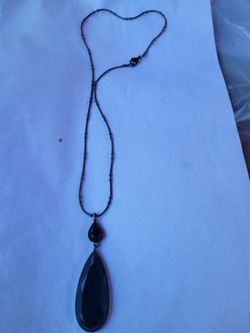 Dark Tone Drop Pendant Necklace