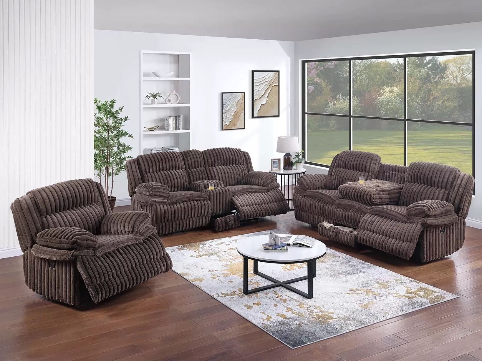 CORDUROY SOFA & LOVESEAT RECLINER SOFT FABRIC