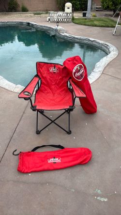 Red vintage Coca Cola camping chairs