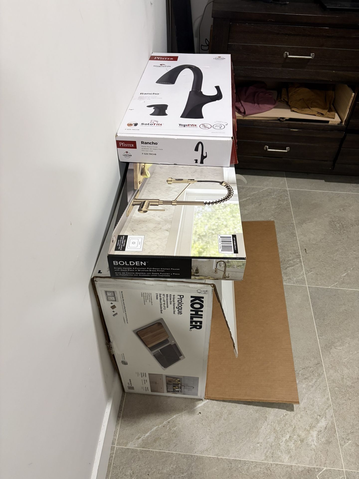 2 Faucets and Sink- All Brand New And Still In Box