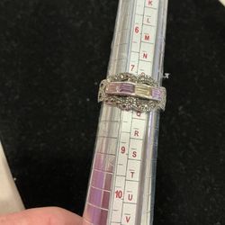 Vintage Sterling  Silver Ring With CZ Stones