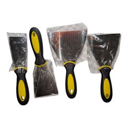 Paint Scraper 4Pcs Heavy Duty Steel Cutting Tool Set (2, 3, 4, 5 in), Stainless Steel Paint Scraper, Taping Knife Tool for Repairing Drywall, Removing