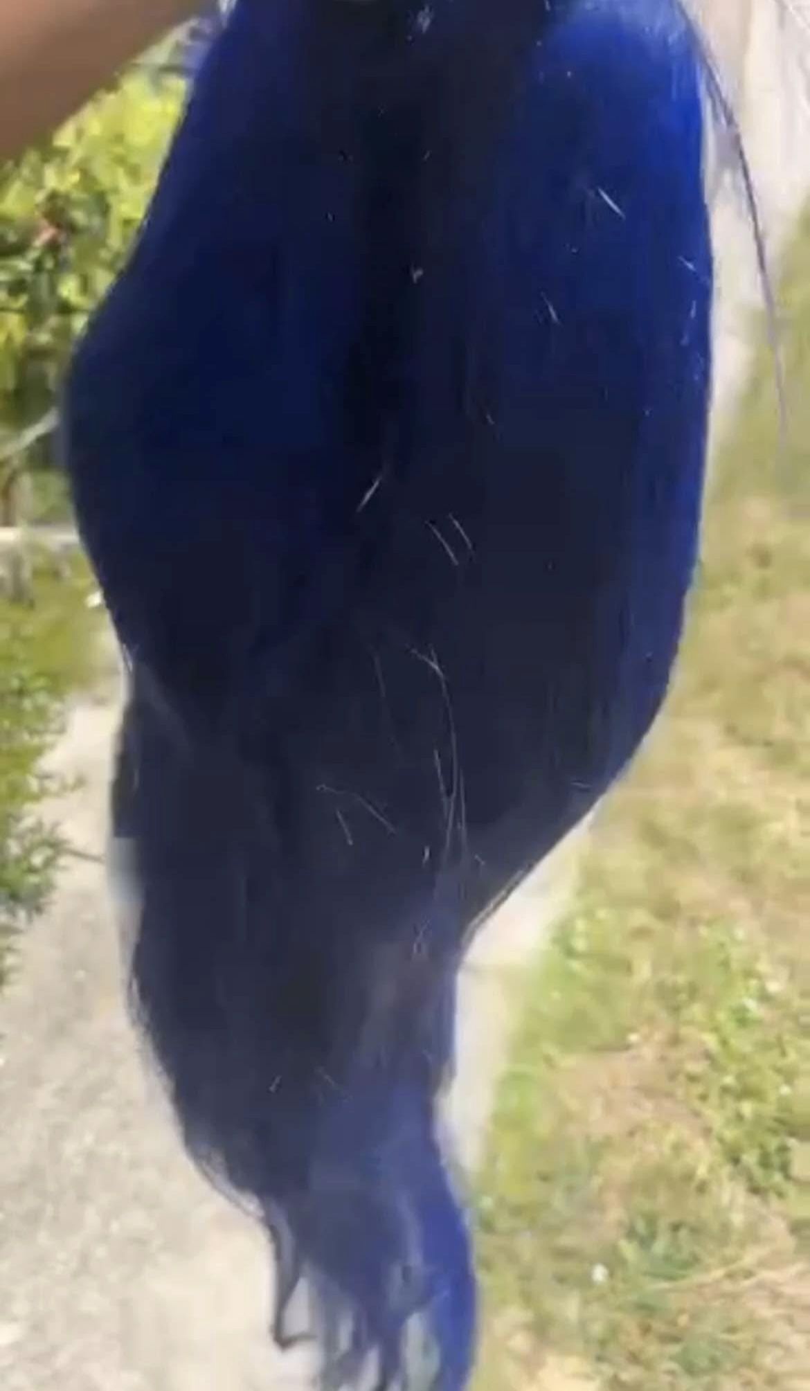 30inch Straight Blue 13x4 Hd Transparent Lace Frontal Wig 