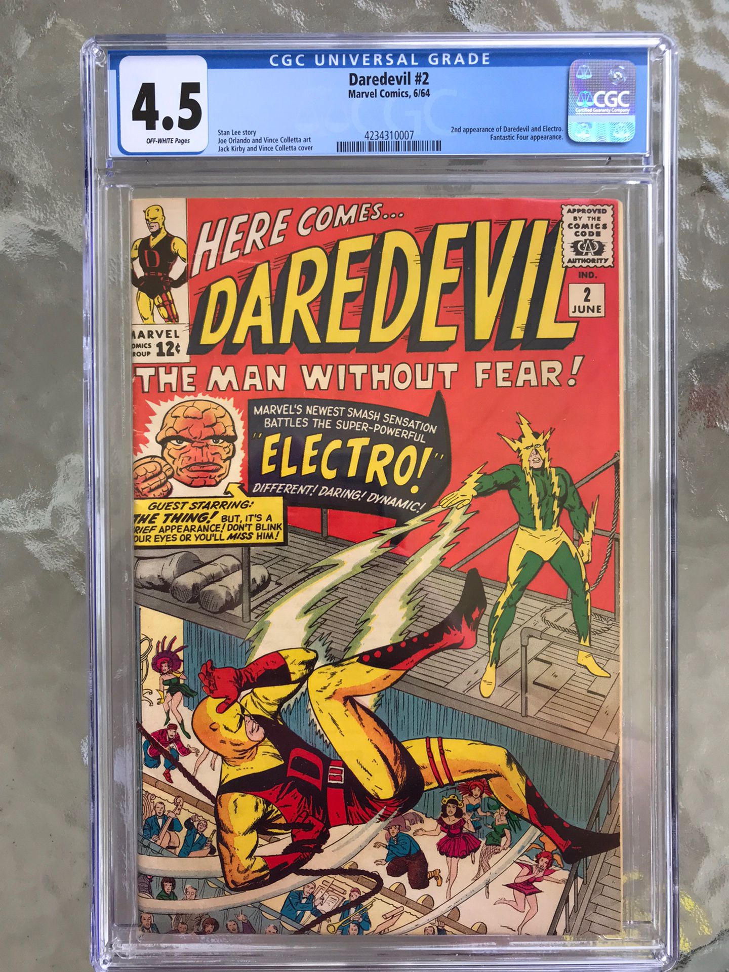 Daredevil #2 (1964) CGC 4.5 — 2nd Appearances of Daredevil & Electro; Lee/Kirby