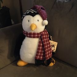 Mervyn’s Store-NWT-Holiday Plush 19” Penguin and Story Book “Great Christmas Tree Adventure”