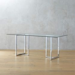 CB2 Silverado Chrome 72" Rectangular Dining Table - used