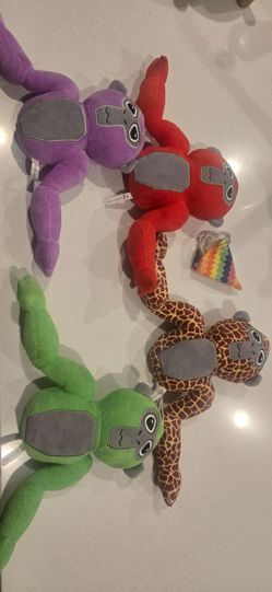 Gorilla Tag Monke Plush Toy Lot - Set of 4 Monkeys with Party Hat Cosmetic