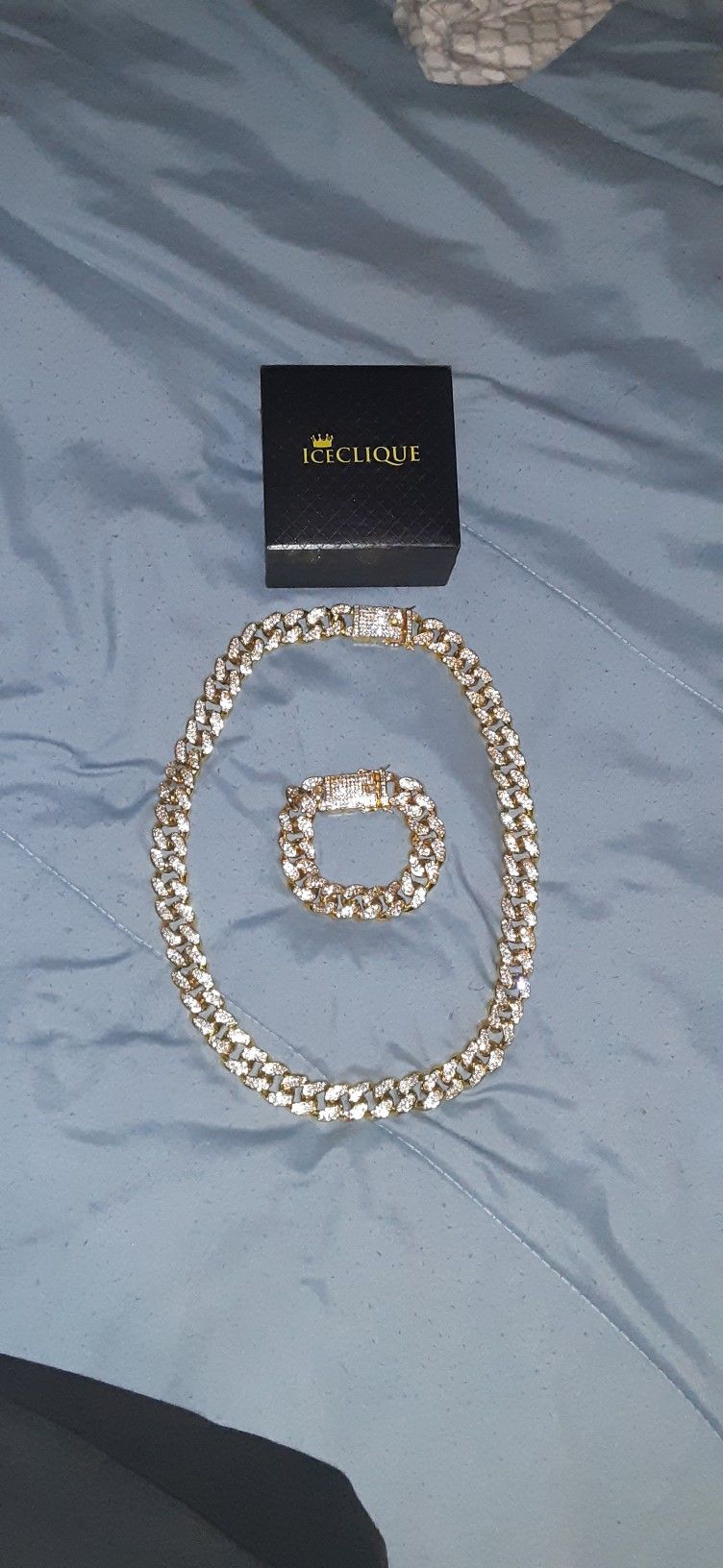 30 inch 18 mm iced cuban link necklace bracelet set by ice clique 