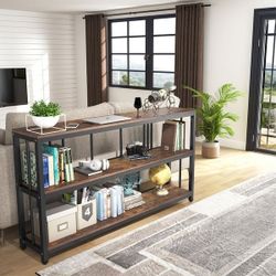 70.9" Console Table Entryway Sofa Table with Storage Shelves