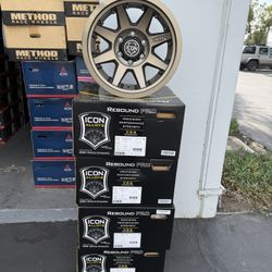(Set of 4) Icon Alloys Rebound Pro 17x8.5 6x135 +6mm Bronze Wheels Rims 17" Inch