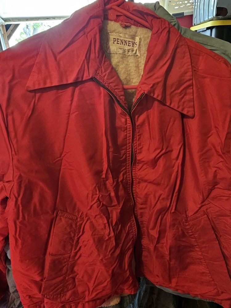 Vintage James Dean Style Red Nylon Jacket From Penneys