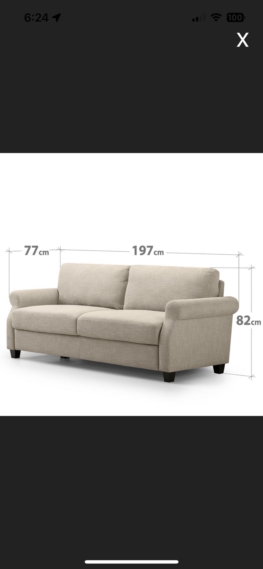 Beige 2-Seater Sofa β $80 (Pickup Only)