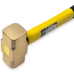 Stark USA 2-Pounds Sledge Hammer 2lbs Brass Head Fiber Glass with Comfortable Handle