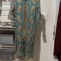 Pakistani Indian Desi Embroidered 2 Piece Dress