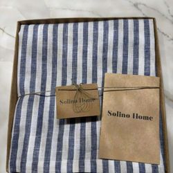 Solino Home Tablecloth 100% Linen 132" x 60" 
