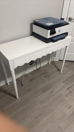 White office desk